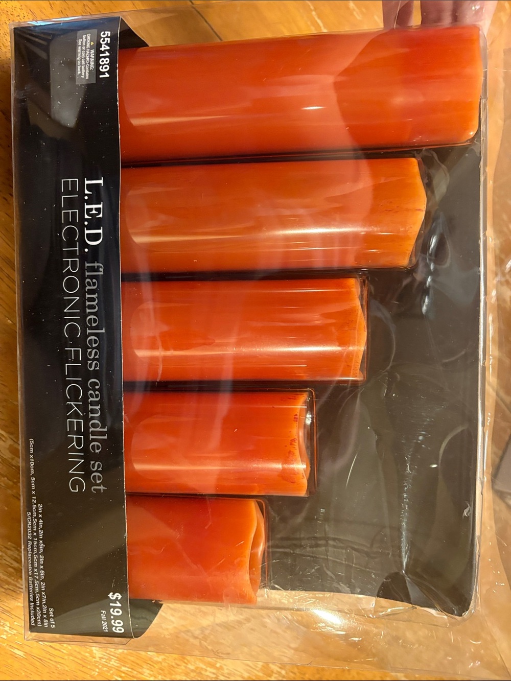 LED Flameless Candle 5-piece Set Orange